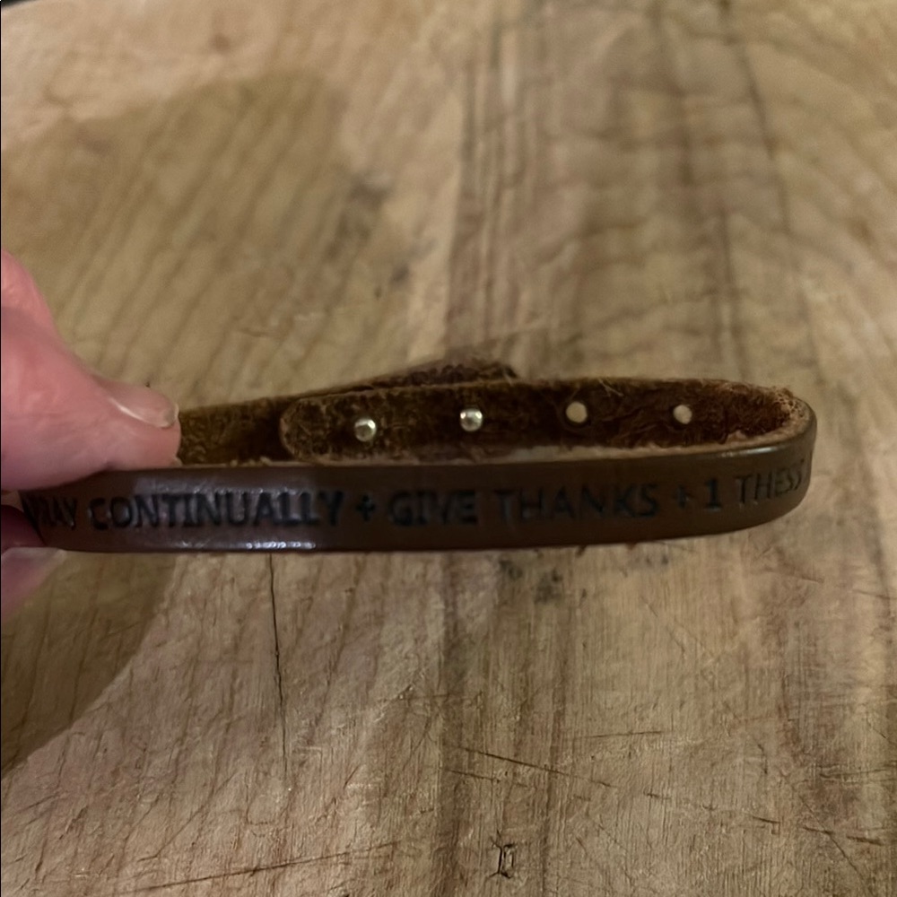 Beautiful Leather Scripture Bracelet - image 1